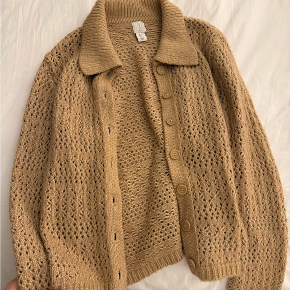 Joie Brown Knit Cardigan - Picture 1 of 3
